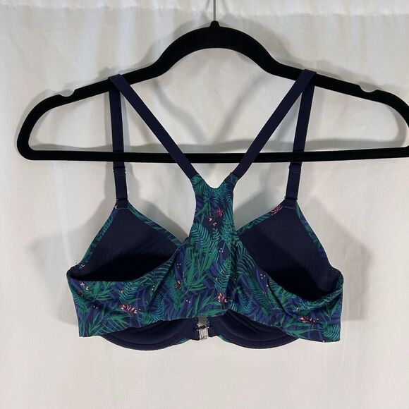 Soma Bra Women's 34B Green Floral Underwire Padded Center Clasp Stretchy - Picture 5 of 6